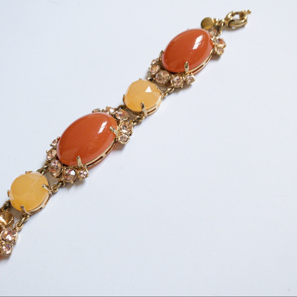 J.Crew Women’s Orange Cabochon Fan Bracelet - Picture 2 of 4